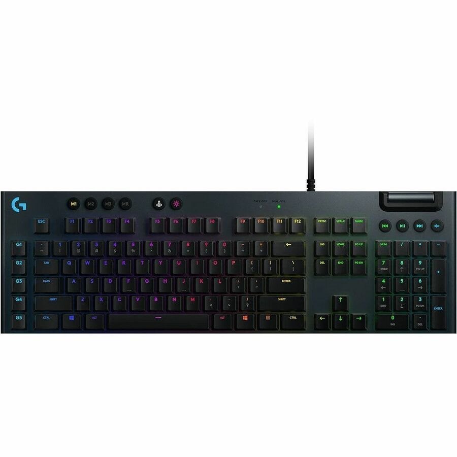 Logitech G G815 Gaming Keyboard - Cable Connectivity - USB Interface - RGB LED - English (UK) - QWERTY Layout - Black