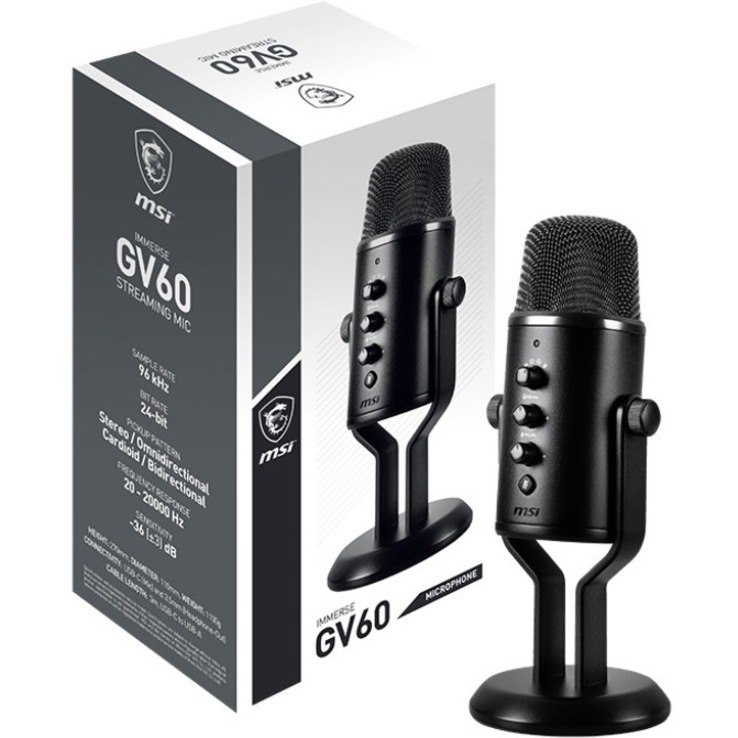 MSI IMMERSE GV60 Wired Microphone - Black