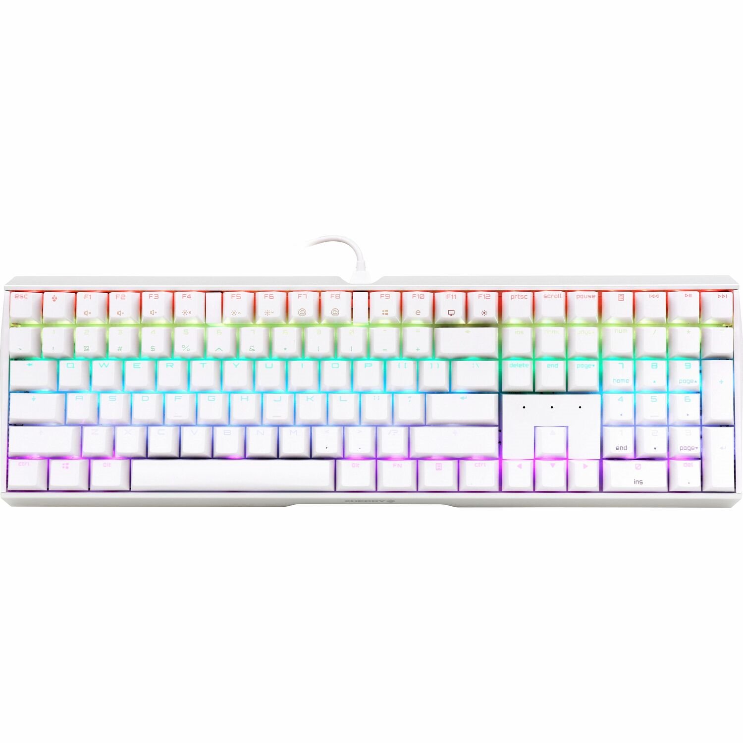 CHERRY MX 3.0S Wired RGB Keyboard, MX BROWN SWITCH, For Office And Gaming, White