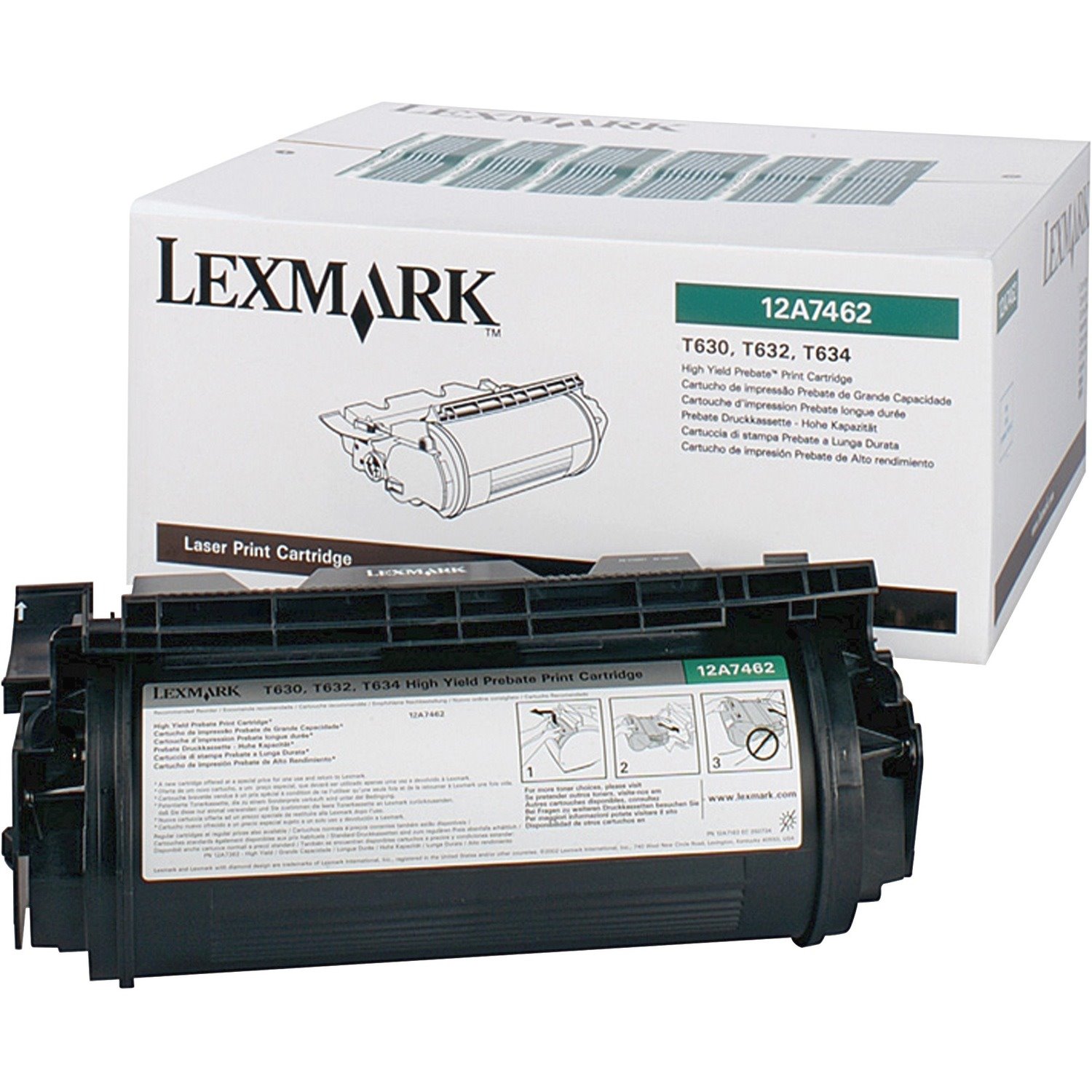 Lexmark 12A7462 Original Laser Toner Cartridge - Black - 1 Pack