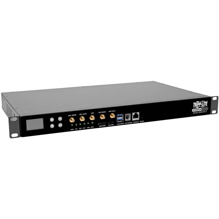 Eaton Tripp Lite Series 16-Port Console Server, USB Ports (2) - 4G LTE, Dual GbE NIC, 16Gb Flash, SD Card, Wi-Fi, Desktop/1U Rack, TAA