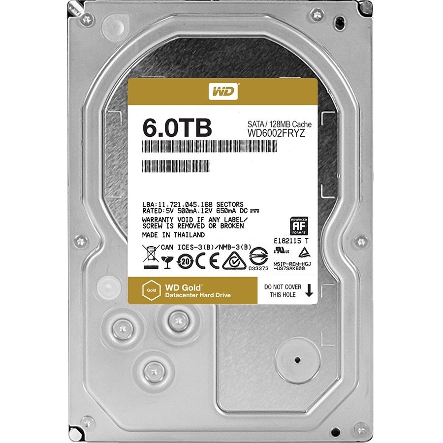 WD Gold WD6002FRYZ 6 TB Hard Drive - 3.5" Internal - SATA (SATA/600)