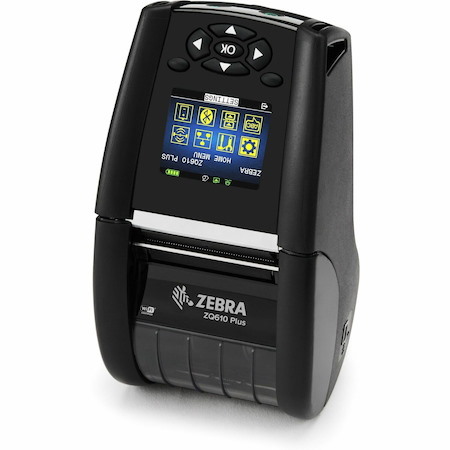 Zebra ZQ610 Plus Healthcare, Retail, Manufacturing, Warehouse, Transportation & Logistic, Mobile Direct Thermal Printer - Monochrome - Label/Receipt Print - Fast Ethernet - USB Host - Bluetooth - Wireless LAN - Battery Included - With Cutter