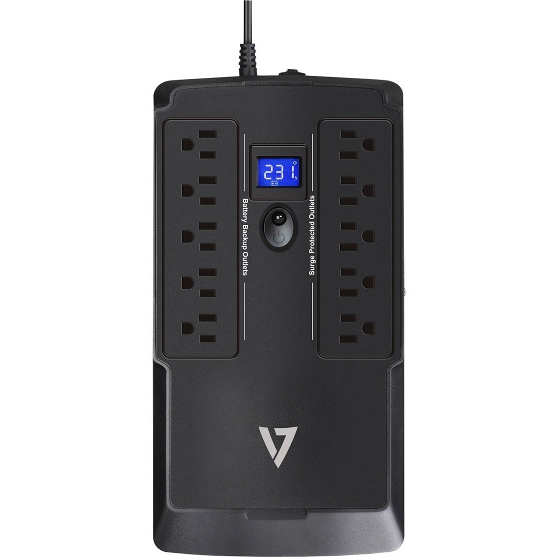 V7 UPS 750VA Desktop with 10 Outlets, Touch LCD (UPS1DT750-1N)