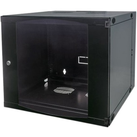 Network Cabinet, Wall Mount (Double Section Hinged Swing Out), 9U, 450mm Depth, Black, Flatpack, Max 30kg, Swings out for access to back of cabinet when installed on wall, 19" , Parts for wall installation not included, Three Year Warranty