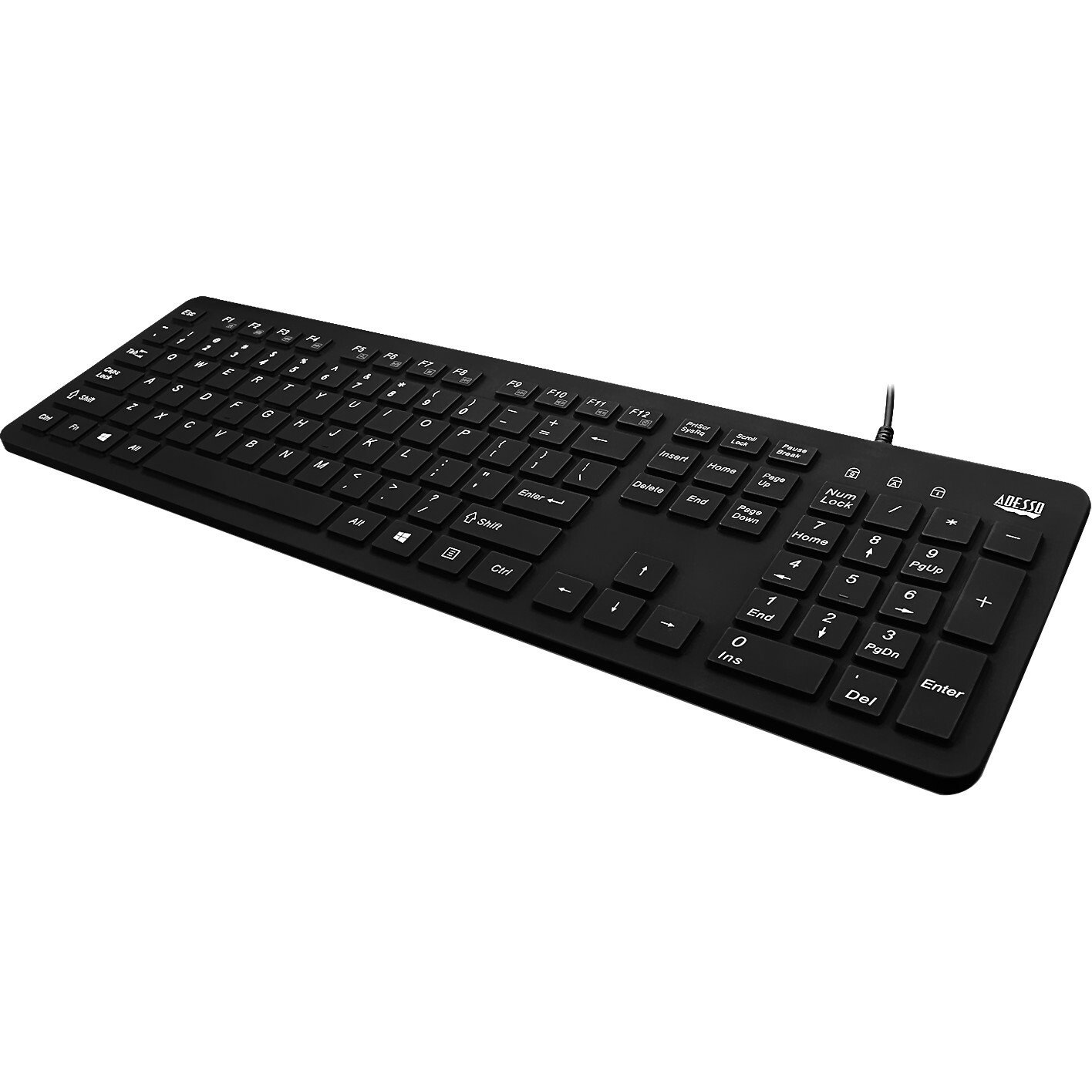 Adesso AKB-235UB Keyboard - Cable Connectivity - USB Interface - TouchPad - English (US) - Black