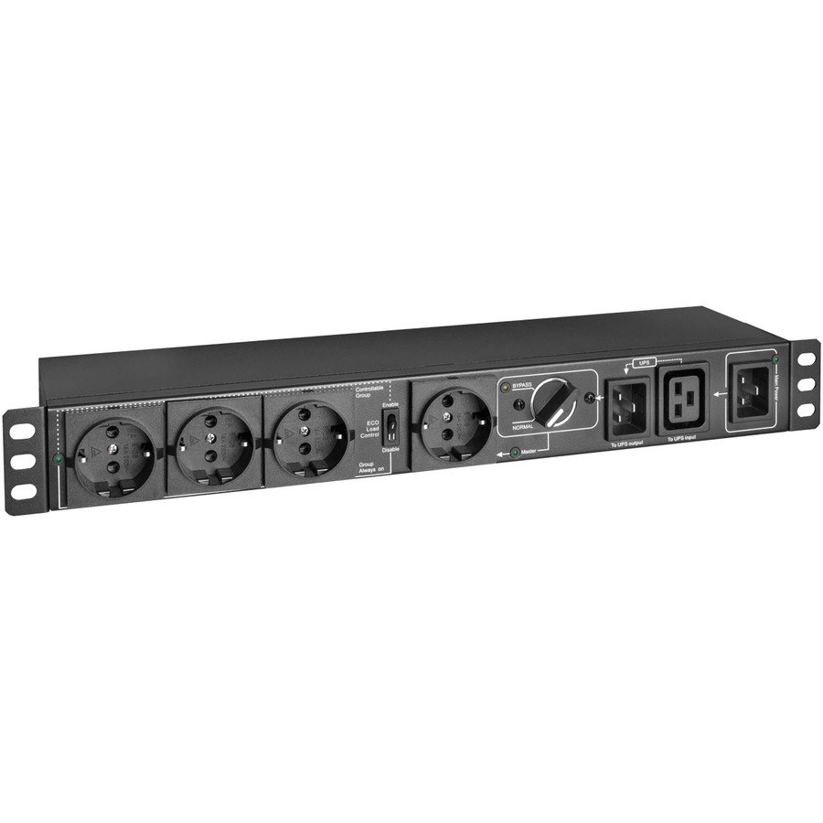 Tripp Lite by Eaton 220-240V 16A Single-Phase Hot-Swap PDU with Manual Bypass - 4 Schuko Outlets, C20 & Schuko Inputs, Rack/Wall