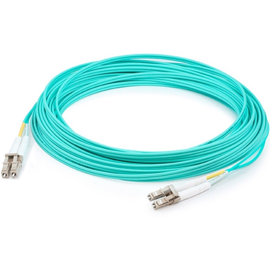 AddOn 30m HP QK736A Compatible LC (Male) to LC (Male) Aqua OM4 Duplex Fiber OFNR (Riser-Rated) Patch Cable