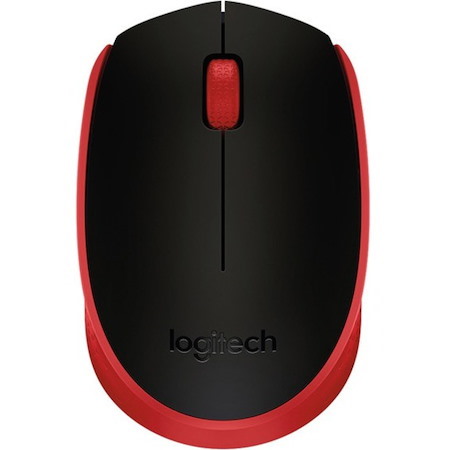Logitech M171 Mouse - Radio Frequency - USB 2.0 - Optical - Red