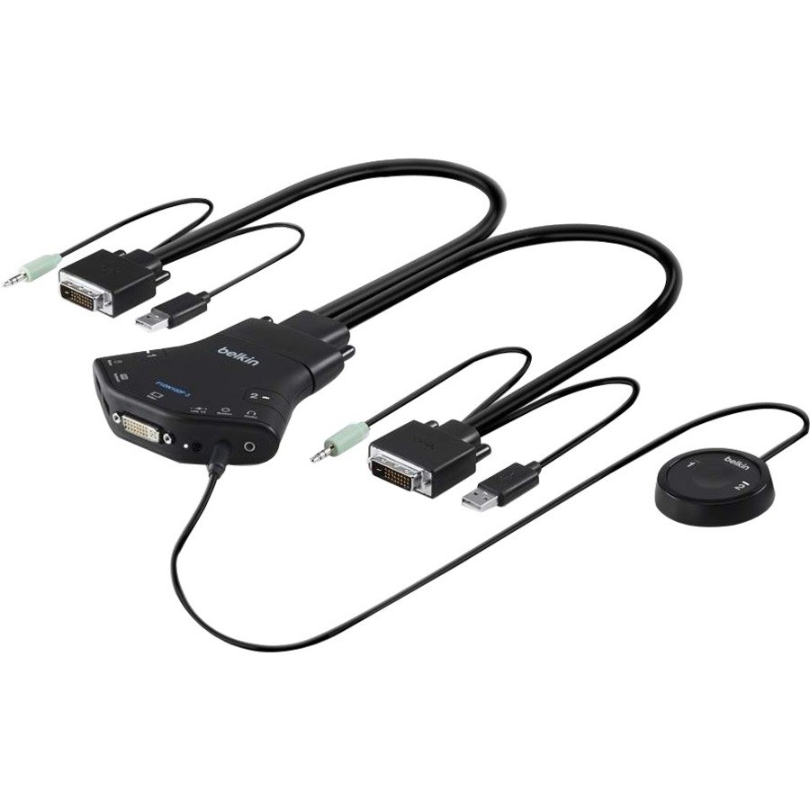 Linksys Secure 2-port Flip DVI-D KVM with Audio, PP 3.0