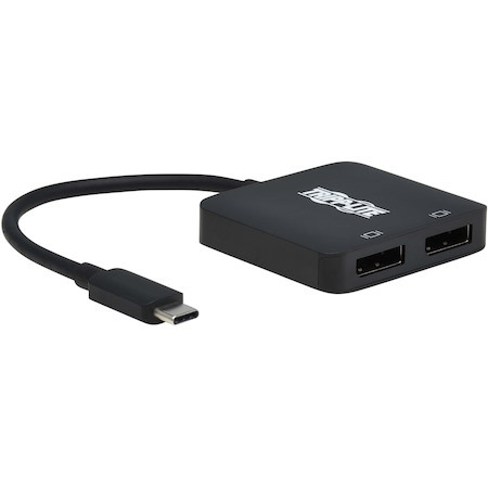 Tripp Lite by Eaton USB-C Adapter, Dual Display - 4K 60 Hz DisplayPort, 8K, HDR, 4:4:4, HDCP 2.2, DP 1.4 Alt Mode, Black