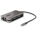 StarTech.com USB-C Multiport Adapter, 4K 60Hz HDMI/DP, 3-Port USB Hub, 100W PD Pass-Through, GbE, Mini Docking Station, 1ft/30cm Cable