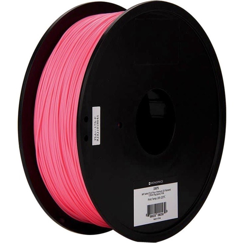 Monoprice MP Select PLA Plus+ Premium 3D Filament 1.75mm 1kg/Spool, Pink