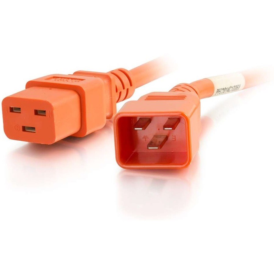 C2G 10ft 12AWG Power Cord (IEC320C20 to IEC320C19) - Orange