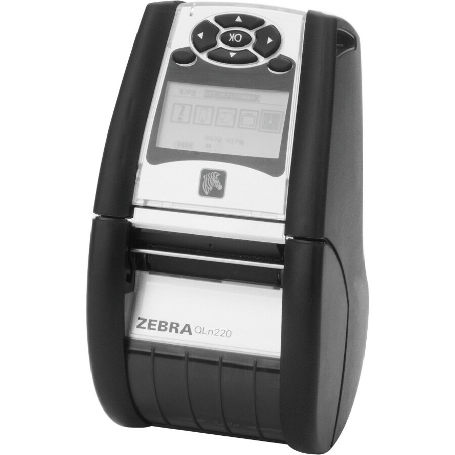 Zebra QLn220 Mobile Direct Thermal Printer - Monochrome - Portable - Label Print - USB - Serial - Bluetooth - Wireless LAN - Near Field Communication (NFC) - Battery Included