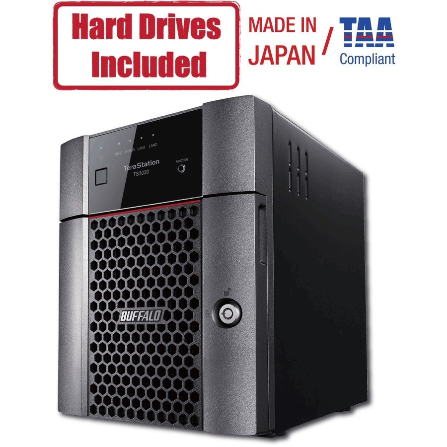 BUFFALO TeraStation 3420DN 4-Bay Desktop NAS 32TB (4x8TB) with HDD NAS Hard Drives Included 2.5GBE / Computer Network Attached Storage / Private Cloud / NAS Storage/ Network Storage / File Server