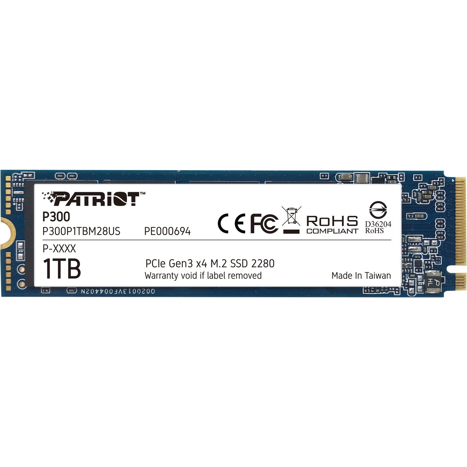 Patriot Memory P300 1 TB Solid State Drive - M.2 2280 Internal - PCI Express NVMe (PCI Express NVMe 3.0 x4)