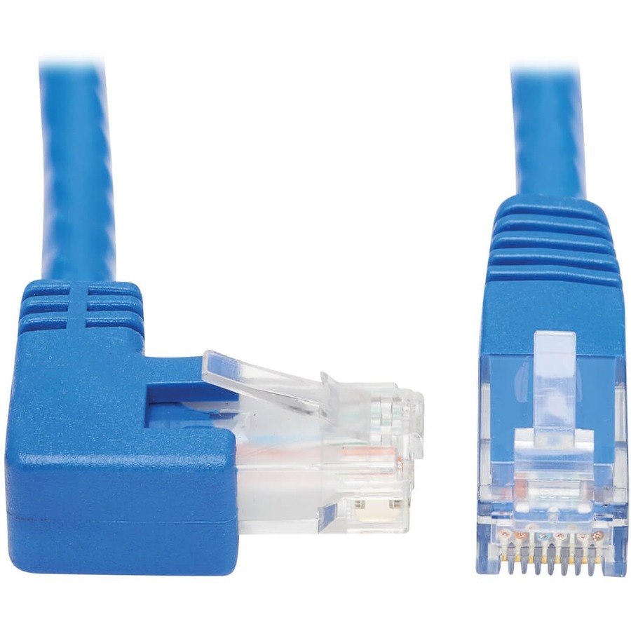 Eaton Tripp Lite Series Right-Angle Cat6 Gigabit Molded UTP Ethernet Cable (RJ45 Right-Angle M to RJ45 M), Blue, 20 ft. (6.09 m)