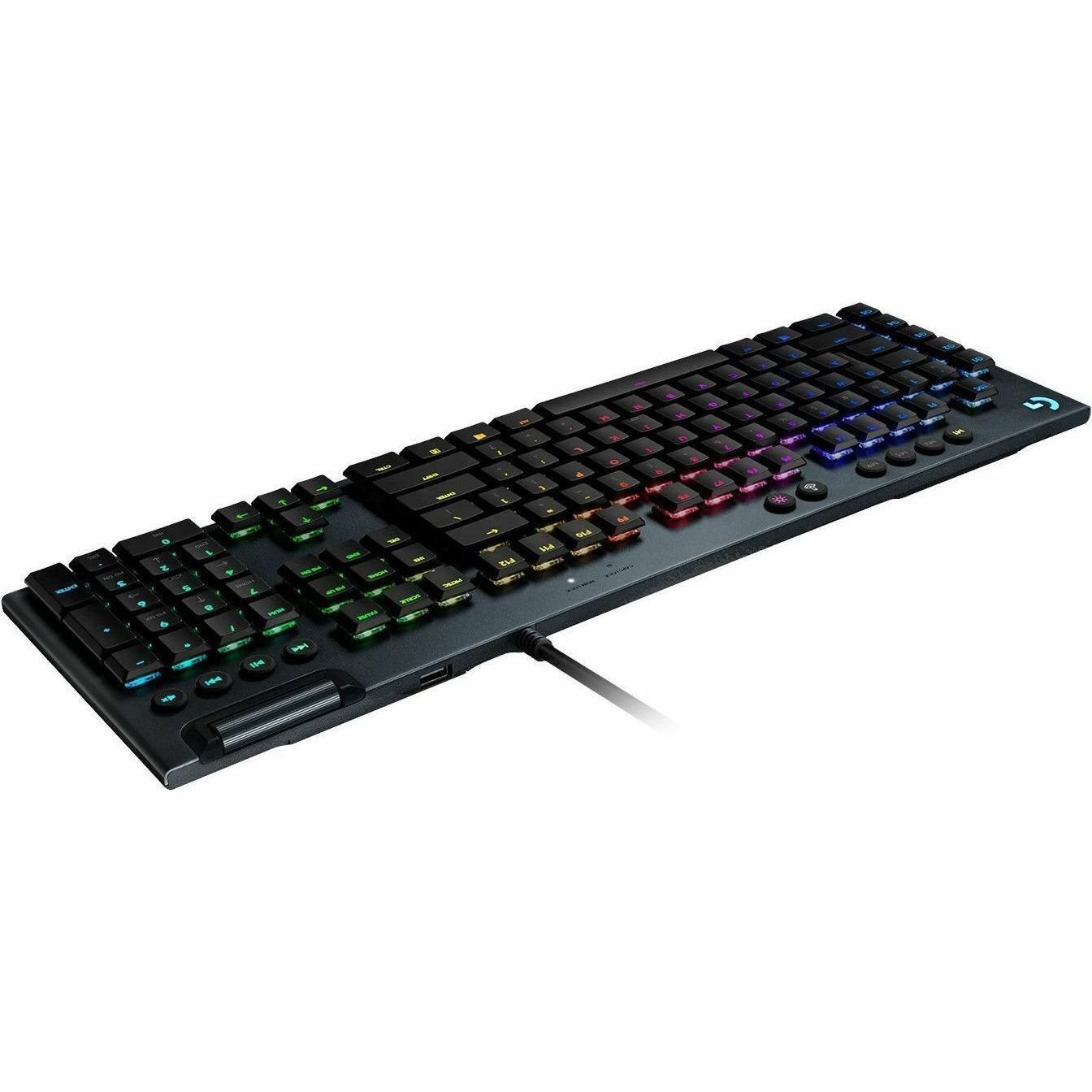 Logitech G G815 Gaming Keyboard - Cable Connectivity - USB Interface - RGB LED - English (UK) - QWERTY Layout - Black