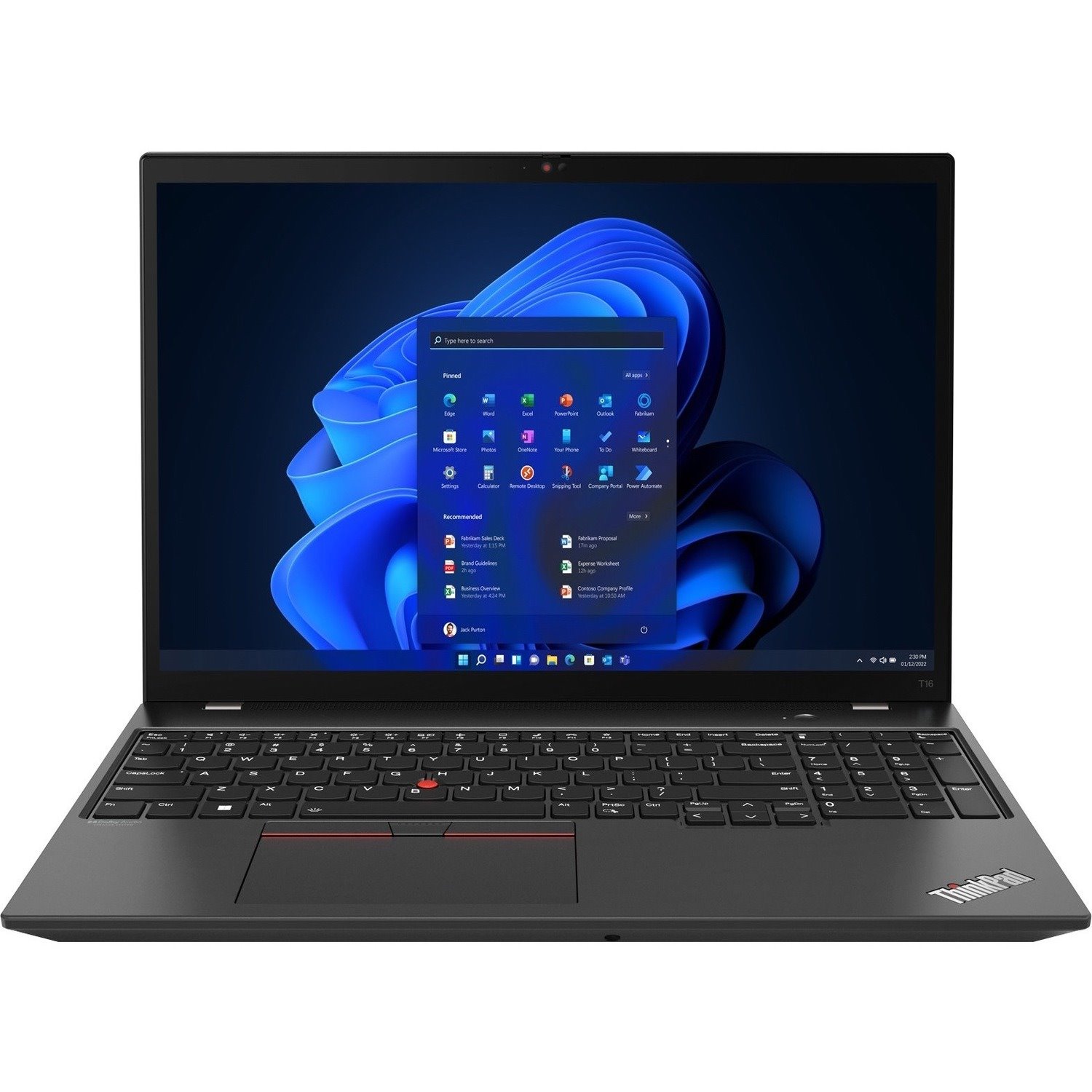 Lenovo ThinkPad T16 Gen 1 21BV0094CA 16" Notebook - WUXGA - Intel Core i7 12th Gen i7-1270P - vPro Technology - 16 GB - 512 GB SSD - French Keyboard - Black