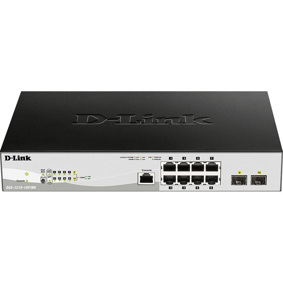 D-Link Metro DGS-1210/ME DGS-1210-10P/ME 8 Ports Manageable Ethernet Switch - Gigabit Ethernet - 10/100/1000Base-T, 10/100/1000Base-TX