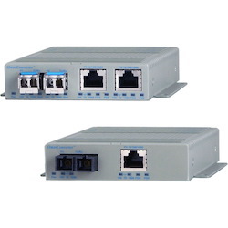 Omnitron Systems 10/100/1000 Media Converter with Power over Ethernet (PoE, PoE+ or 60W PoE)