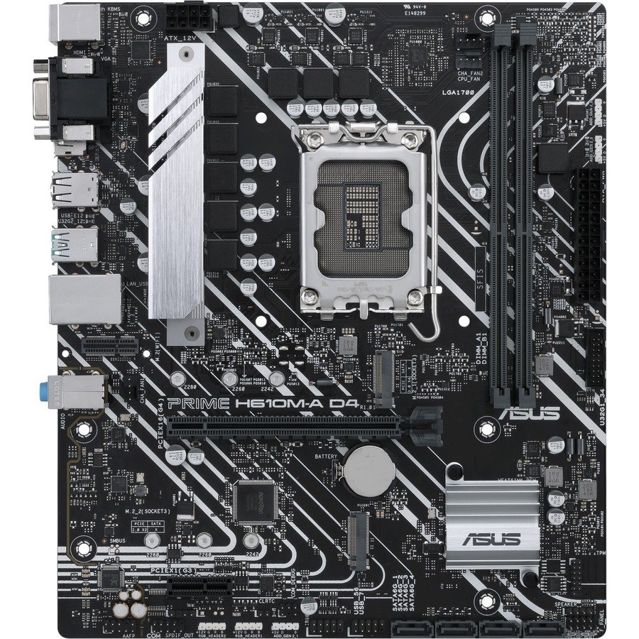 Asus Prime H610M-A D4 Desktop Motherboard - Intel H610 Chipset - Socket LGA-1700 - Micro ATX