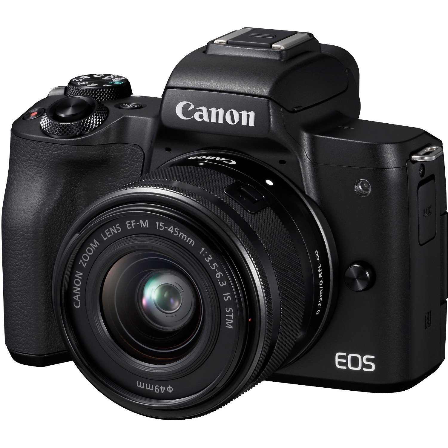 Canon EOS M50 24.1 Megapixel Mirrorless Camera with Lens - 15 mm - 45 mm - Black