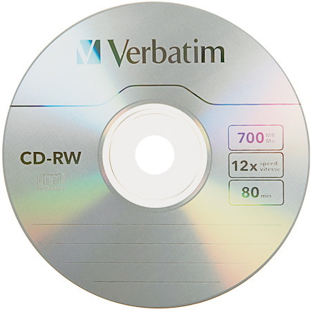 Verbatim CD Rewritable Media - CD-RW - 12x - 700 MB Slim Case