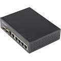 StarTech.com Industrial 5 Port Gigabit Ethernet Switch 5 PoE RJ45 +2 SFP Slots 30W PoE+ 48VDC 10/100/1000 Mbps -40C to 75C w/DIN Connector