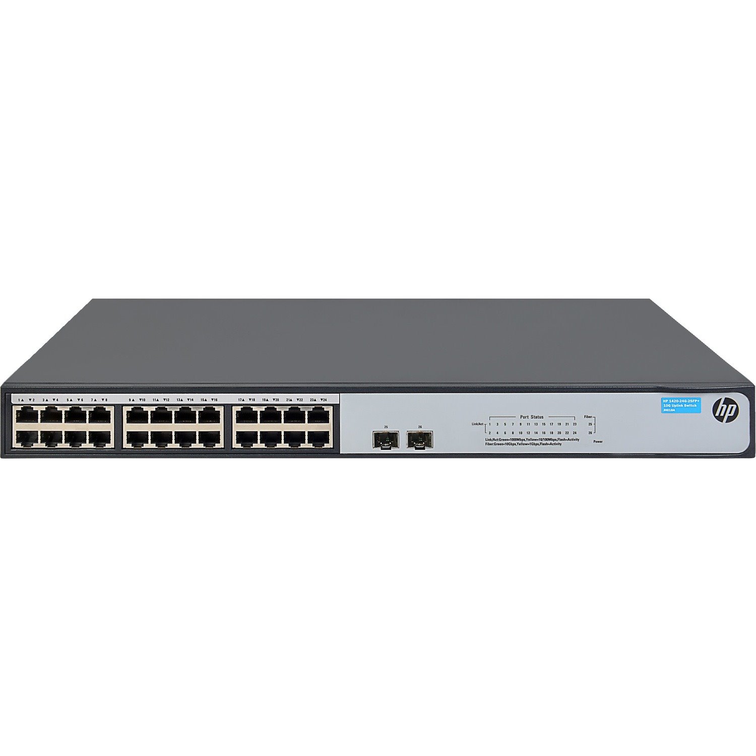 HPE 1420 1420-24G-2SFP+ 10G Uplink 24 Ports Ethernet Switch - Gigabit Ethernet, 10 Gigabit Ethernet - 10/100/1000Base-T, 10GBase-X