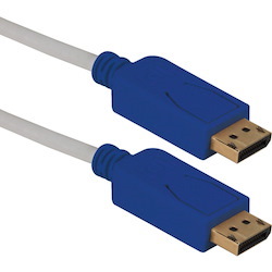 QVS 6ft DisplayPort UltraHD 4K Black Cable with Blue Connectors & Latches