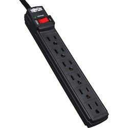 Tripp Lite by Eaton Protect It! 6-Outlet Surge Protector 6 ft. Cord 360 Joules Diagnostic LED Black Housing