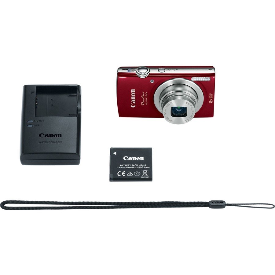Canon PowerShot 180 20 Megapixel Compact Camera - Red