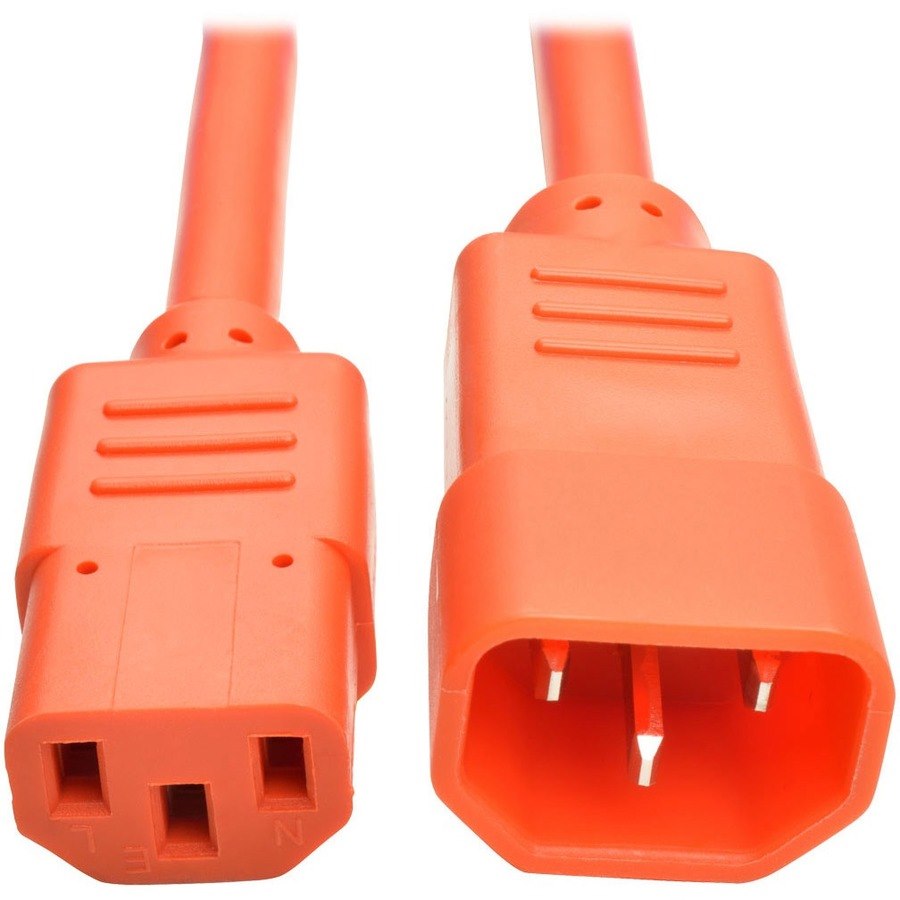 Eaton Tripp Lite Series Power Cord C14 to C15 - Heavy-Duty, 15A, 250V, 14 AWG, 3 ft. (0.91 m), Orange