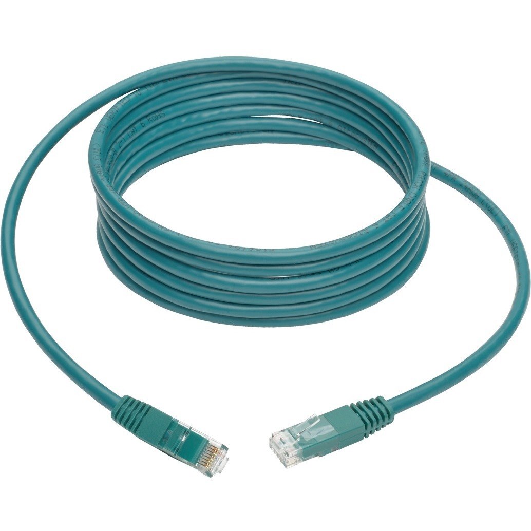 Eaton Tripp Lite Series Cat6 Gigabit Molded (UTP) Ethernet Cable (RJ45 M/M), PoE, Green, 10 ft. (3.05 m)