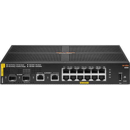 Aruba CX 6000 12 Ports Manageable Ethernet Switch - Gigabit Ethernet - 10/100/1000Base-T, 100/1000Base-X