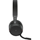 Jabra Evolve2 75 Wireless On-ear Stereo Headset - USB-C - For MS Teams - With Charging Stand - Black - Binaural - Ear-cup - 3000 cm - Bluetooth - 20 Hz to 20 kHz - MEMS Technology Microphone - Noise Cancelling