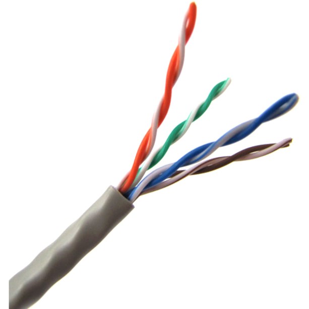 Weltron 1000ft Cat5E UTP 350MHz Stranded PVC CMR Cable - Ash