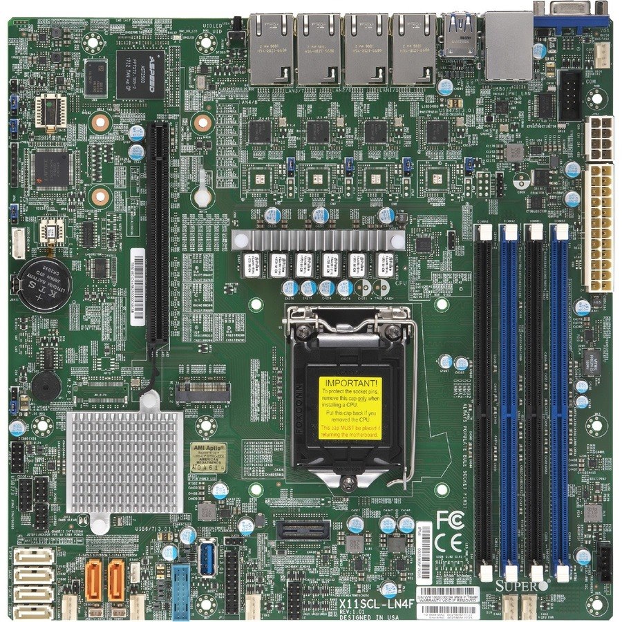 Supermicro X11SCL-LN4F Server Motherboard - Intel C242 Chipset - Socket H4 LGA-1151 - Micro ATX