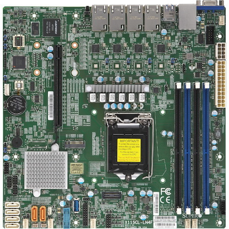Supermicro X11SCL-LN4F Server Motherboard - Intel C242 Chipset - Socket H4 LGA-1151 - Micro ATX
