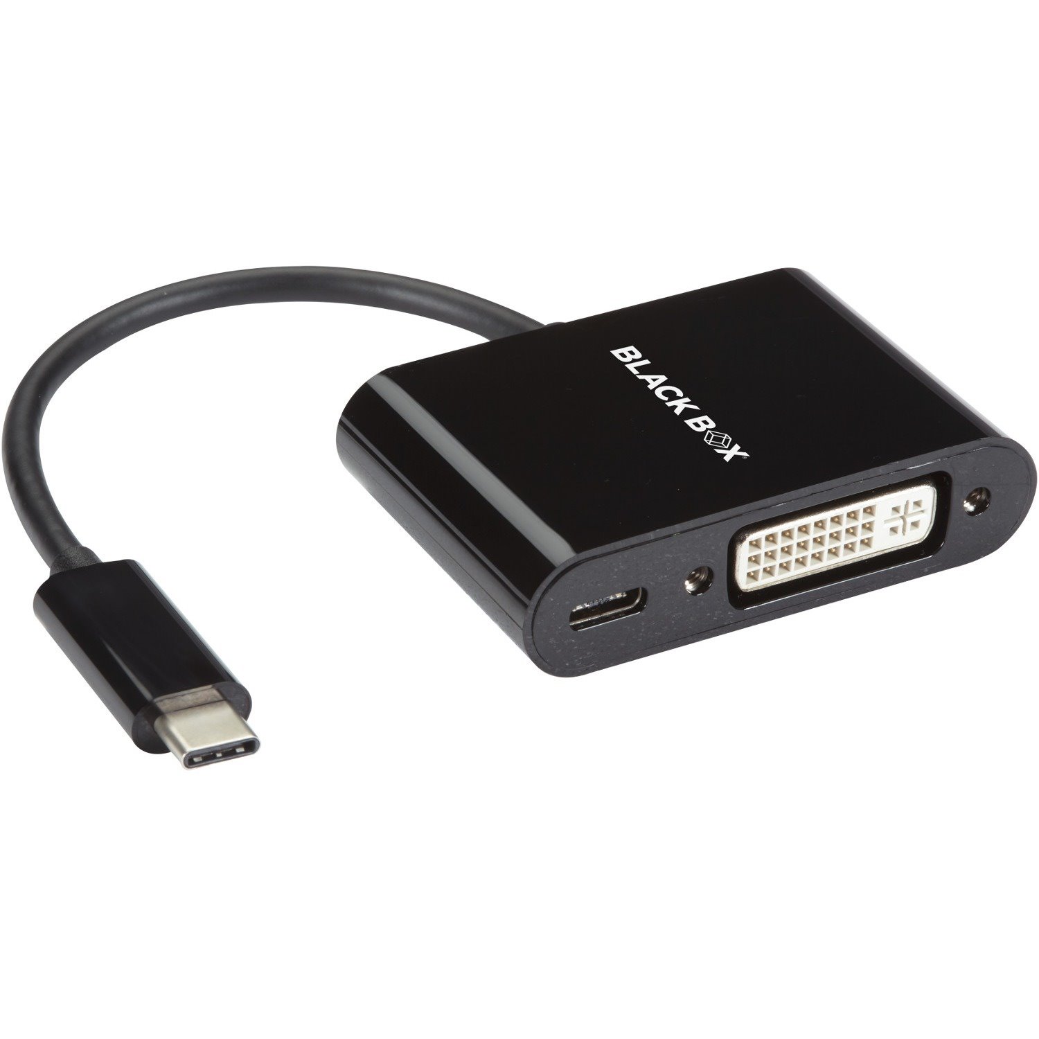 Black Box USB-C to DVI Adapter with 60W Power Delivery, 4K60, HDR