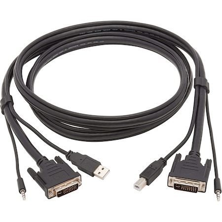 Tripp Lite by Eaton DVI KVM Cable Kit, 3 in 1 - DVI, USB, 3.5 mm Audio (3xM/3xM), 6 ft. (1.83 m)