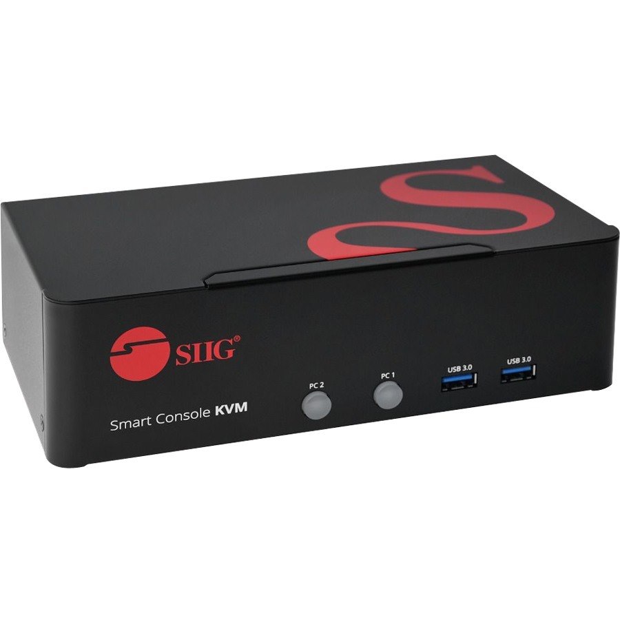 SIIG 2 Port 4K DVI Dual Link KVM Switch with USB 3.0, Audio, Mic