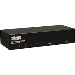 Tripp Lite by Eaton 4-Port DVI Splitter with Audio and Signal Booster - Single-Link DVI-I, 1920 x 1200 (1080p) @ 60 Hz, TAA