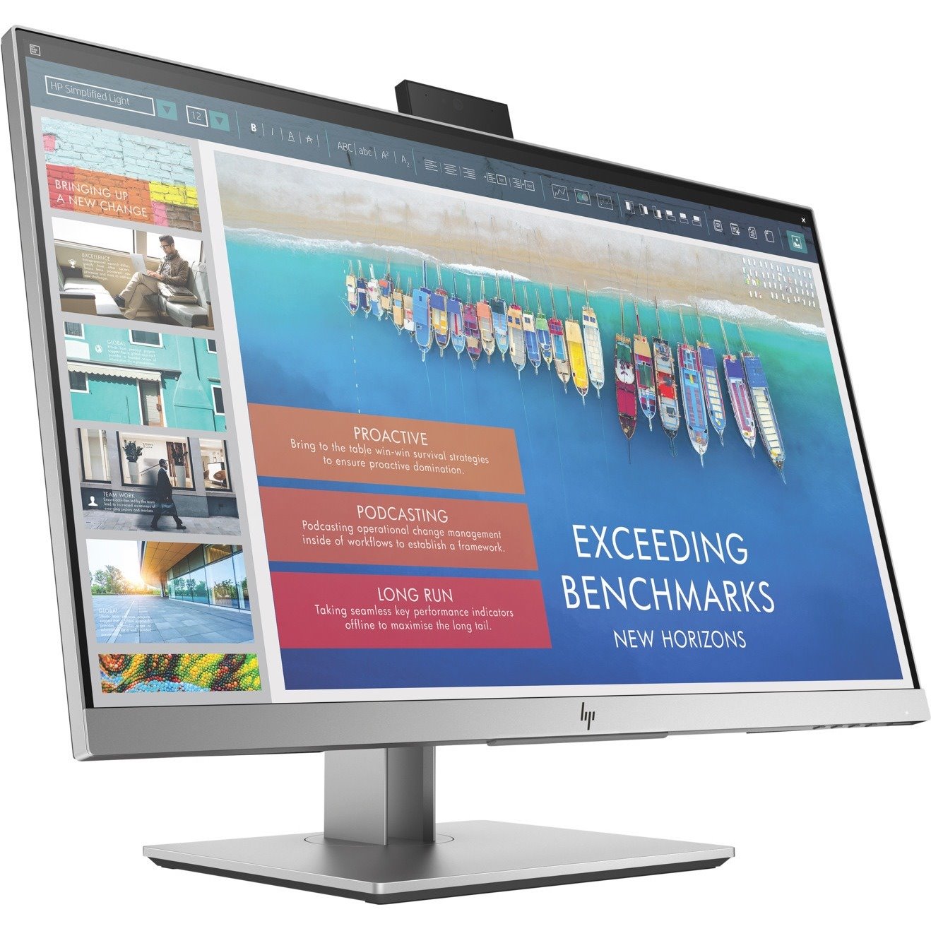 HP Business E243d 24" Class Webcam Full HD LCD Monitor - 16:9 - Silver, Black