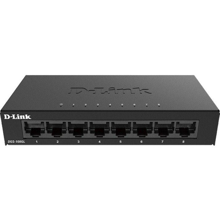D-Link DGS-108GL 8 Ports Ethernet Switch - Gigabit Ethernet - 10/100/1000Base-T