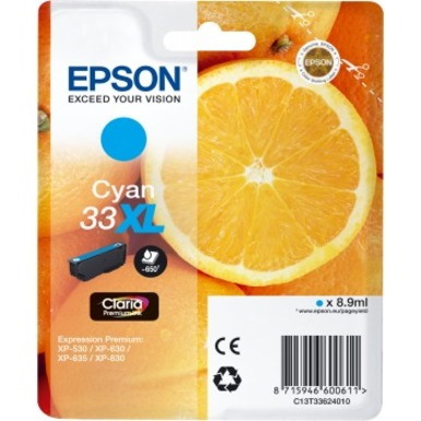 Epson Claria 33XL Original Inkjet Ink Cartridge - Cyan - 1 Pack