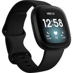 Fitbit Versa 3 GPS Watch - Black Aluminium Body Color - Aluminium Body Material - Aluminium Case Material - Wireless LAN