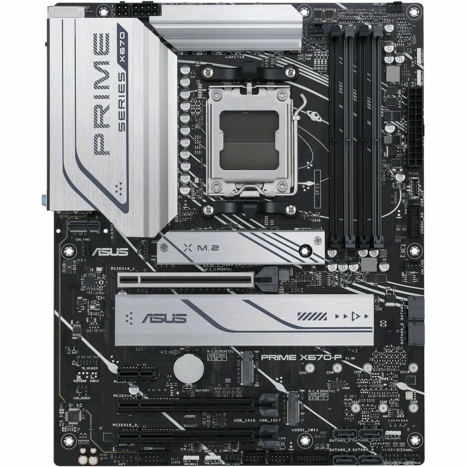 Asus Prime PRIME X670-P Desktop Motherboard - AMD X670 Chipset - Socket AM5 - ATX